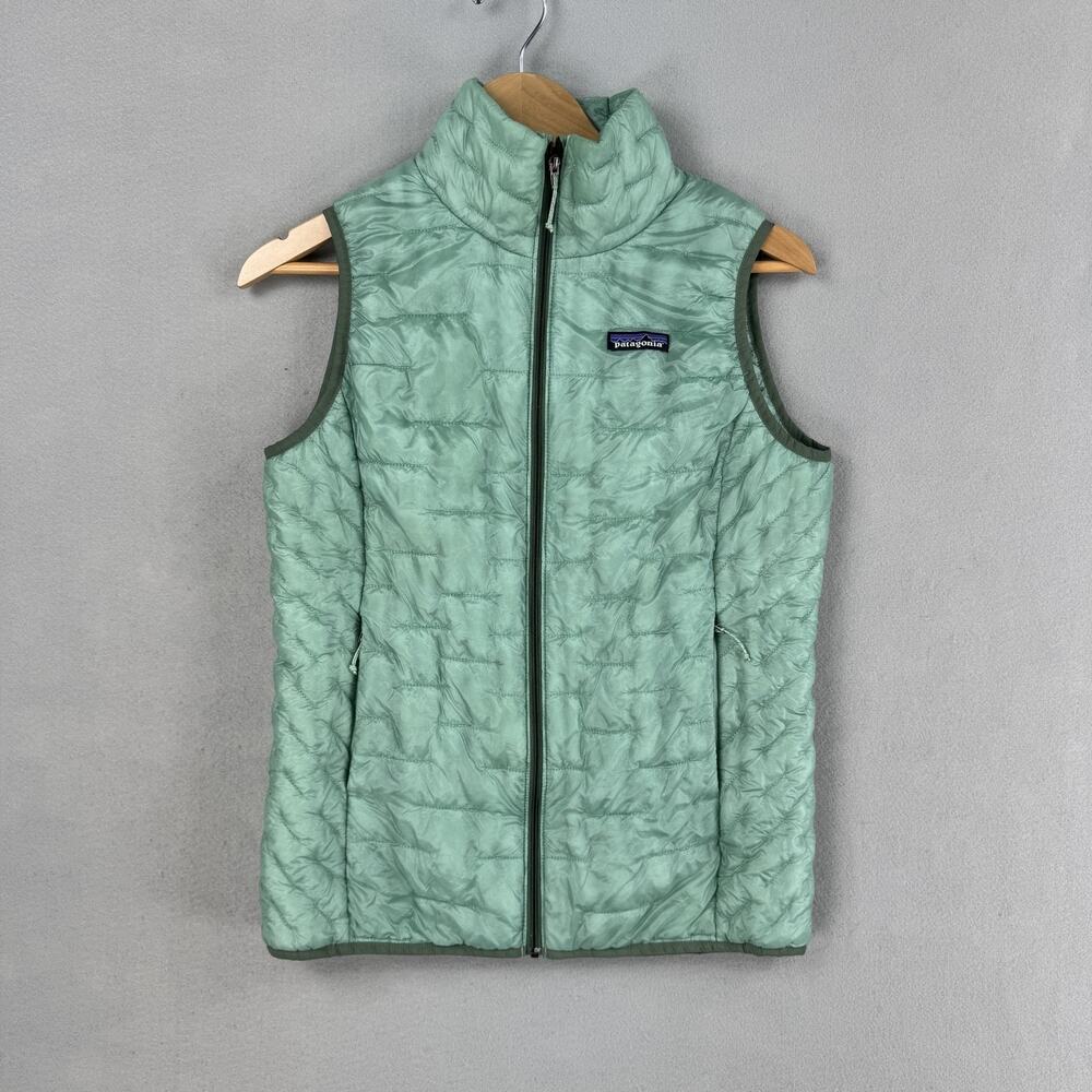Patagonia Nano Puff Vest Womens Medium Green Quilted PrimaLoft Puffer Outdoor